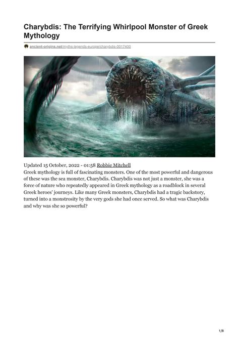 Charybdis: The Terrifying Whirlpool Monster of Greek Mythology.